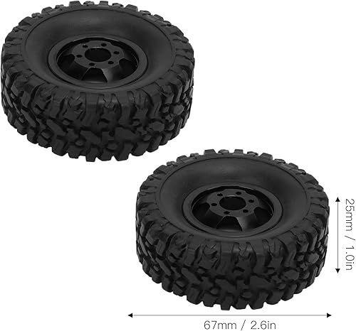 Miniatura 4 de plplaaoo Ruedas de coche RC, ruedas y neumáticos de vehículos RC, neumáticos de goma RC con cubo de rueda de aleación de aluminio para WPL C14 C24