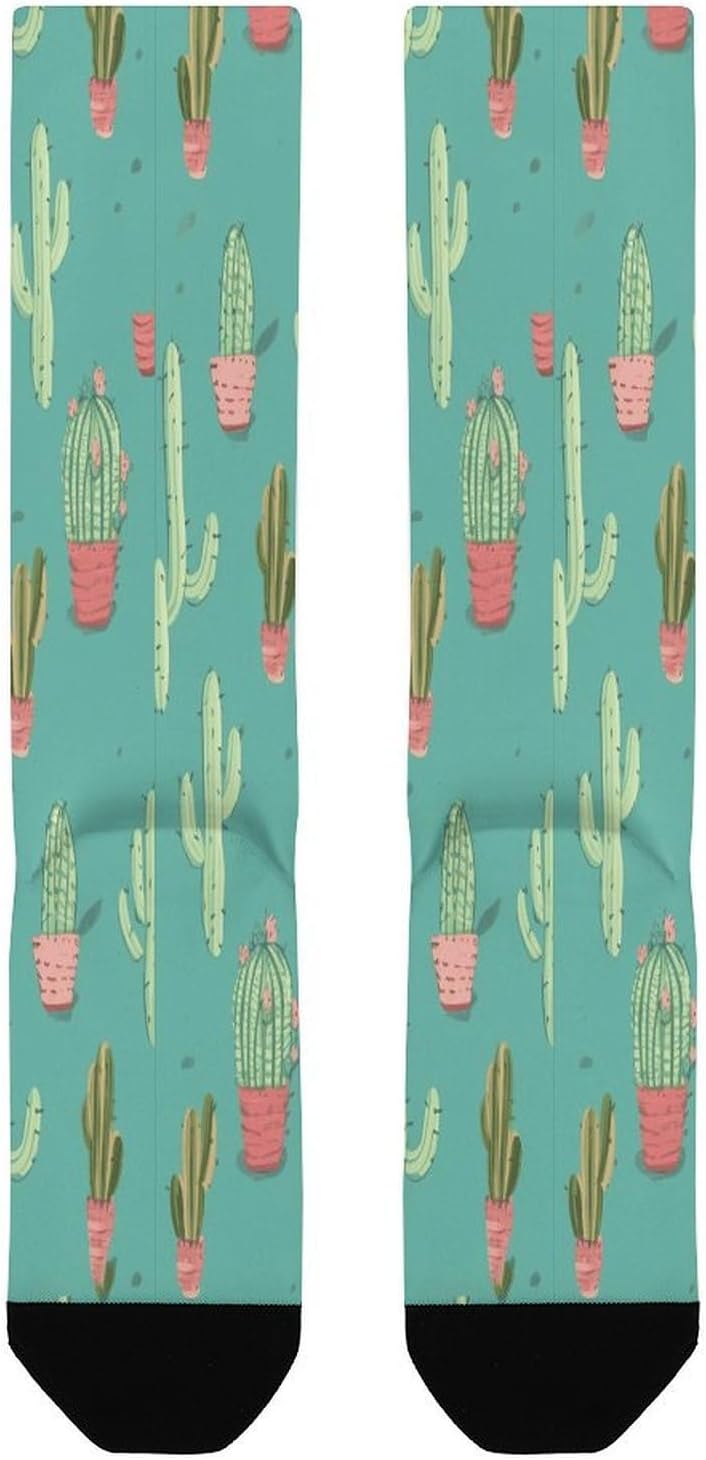 Alpaca Cactus Crew Socks Calf Socks Athletic Crew Sock