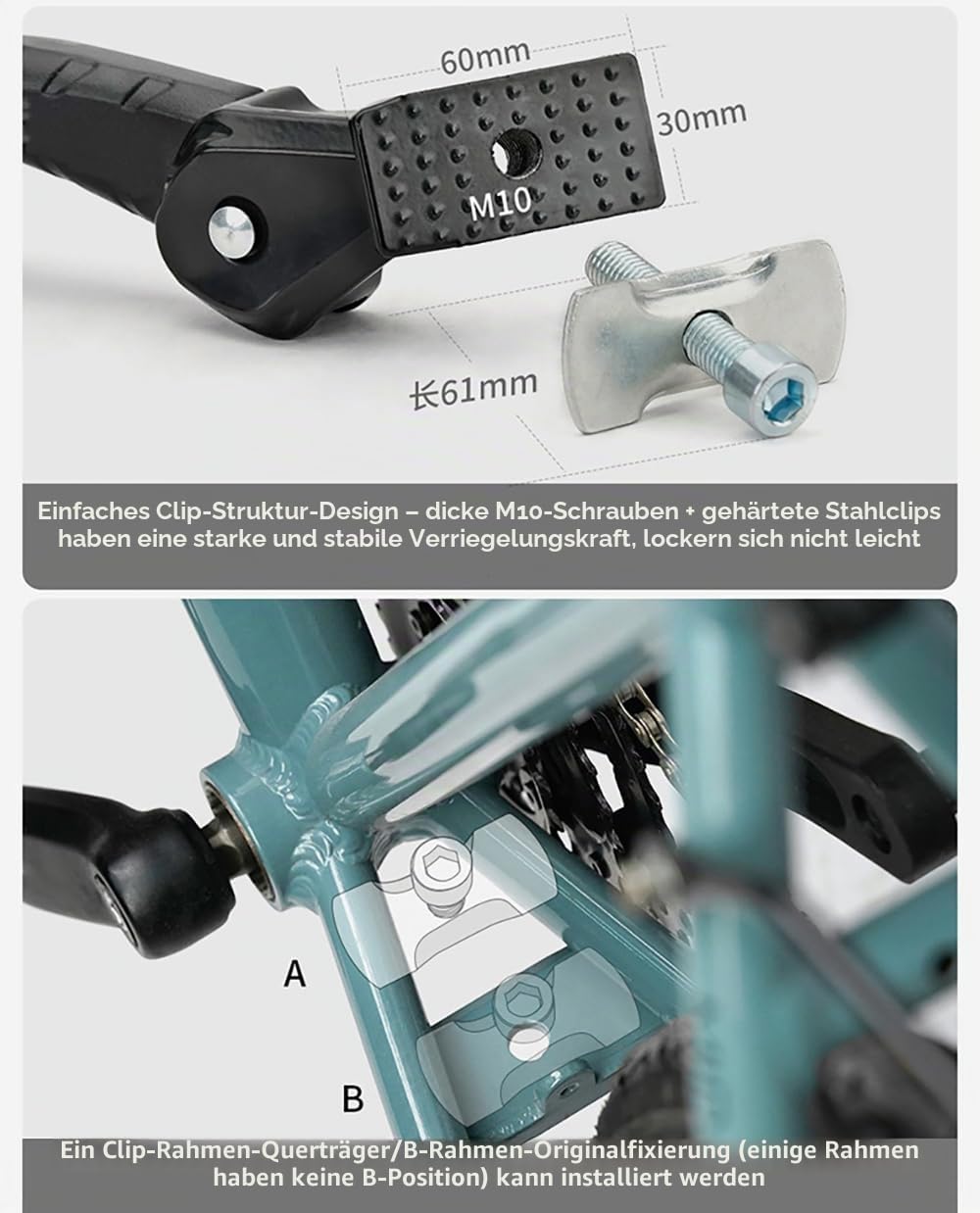 DCYBDL Fahrradständer für Cube Nature Hybrid NULANE Nuroad Nuroad C:62 Nuroad C:62 Pro, Höhenverstellbarer Fahrradständer Robuster Fahrradständer aus Aluminiumlegierung rutschfest Hinterbauständer Sport & Freizeit