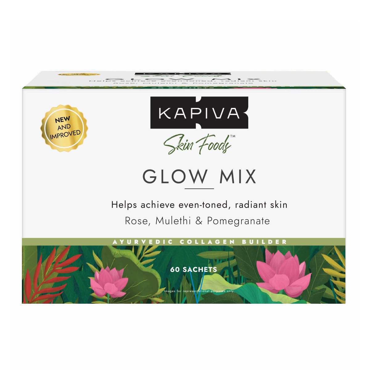 kapiva glutathione Skin Foods Glow Mix | Ayurvedic Skin Supplement, Collagen Powder Anti Freckles Whitening Capsule Cream 50g