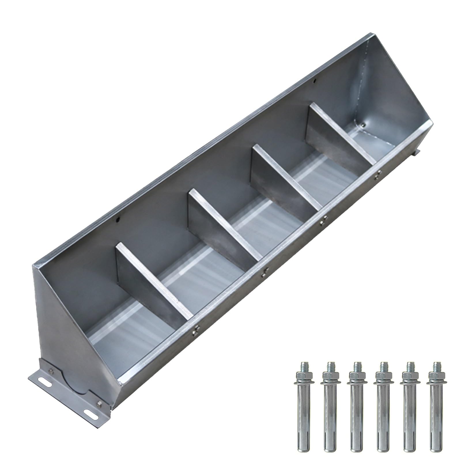 Comedero de acero inoxidable de gran capacidad para cabras, ovejas, caballos, ganado vacuno, alpacas - Comedero de heno de doble cara para exteriores