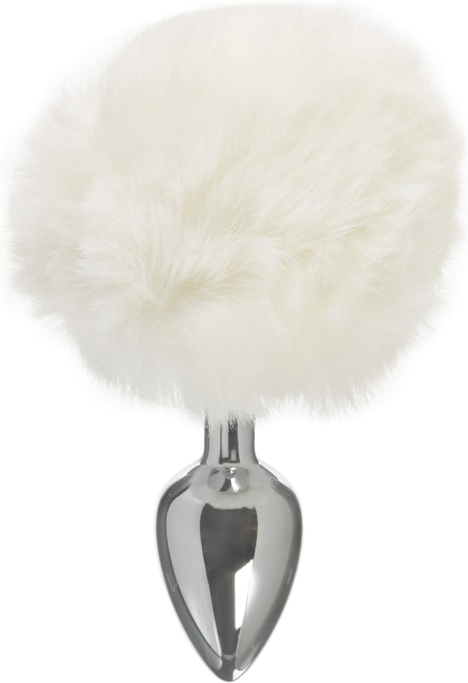 White Bunny Tail Butt Plug