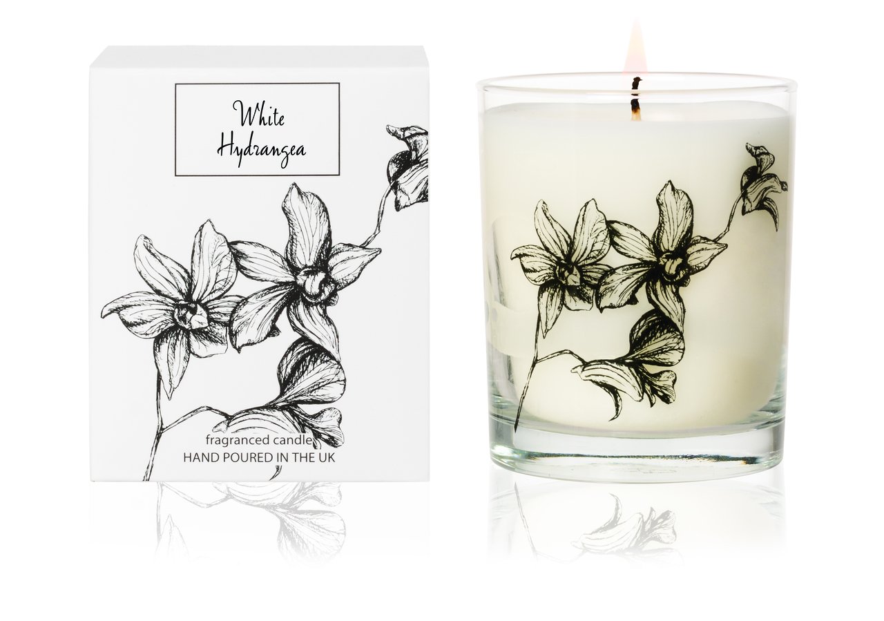 Stoneglow White Orchid - White Hydrangea Tumbler Boxed Candle