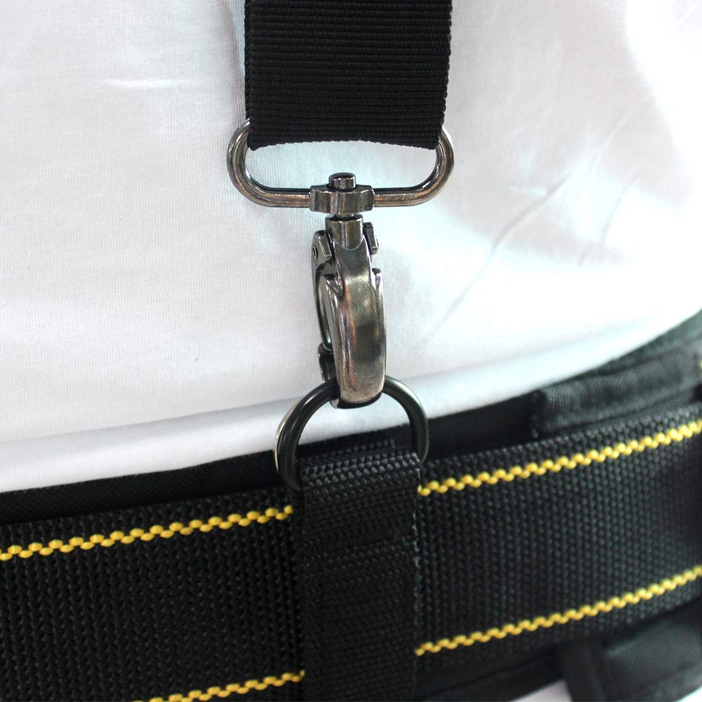 Cintura portautensili con bretelle per lavori pesanti, spalline mobili, clip rapida, adatta per CLC, Husky, Dewalt cintura per attrezzi (nero)