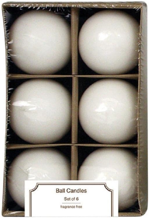 No Scent Ball Candle 6pk