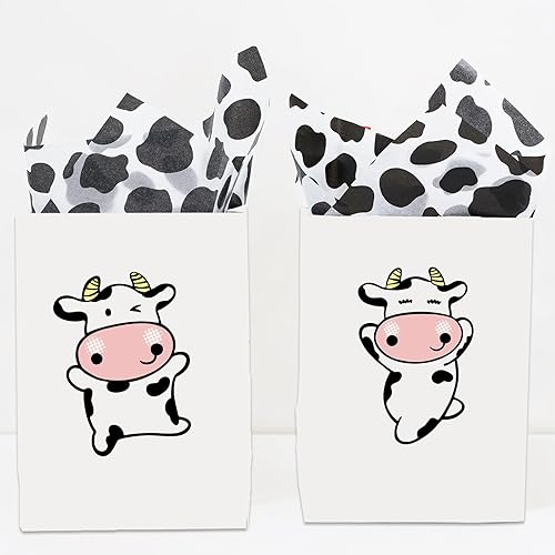 Miniatura 14 de Whaline 100Pcs Cow Print Tissue Paper Brown Cow Wrapping Paper Cow Girl Party Gift Packaging Paper DIY Art Craft Paper for Farmhouse Birthday