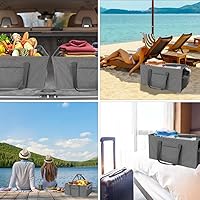 Vista 6 de Acnusik Bolsa de mano extragrande para mujer con bolsillos, bolsas plegables de lona