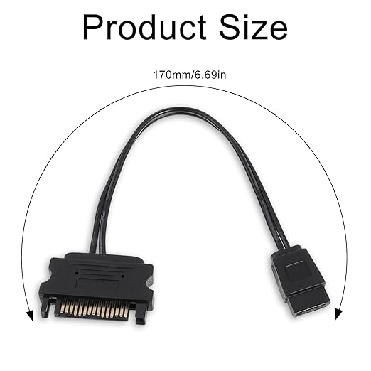 Adaptador de Alimentación SATA de 15 Pines a 6 Pines Slimline 17cm miniatura 2