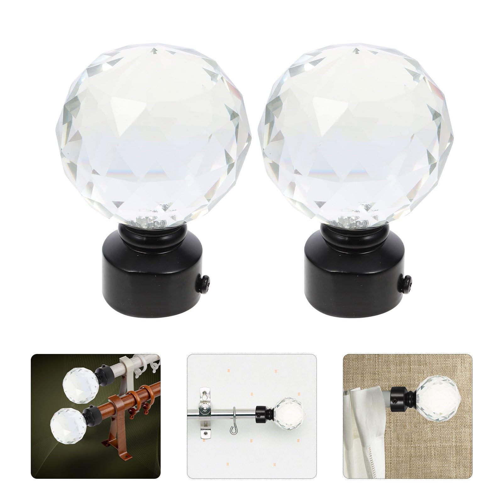 Embouts de Tringle à Rideaux Noir, Lot de 2 Pièces, Style Simple et Rétro, Accessoires Décoratifs pour Chambre et Décoration Intérieure