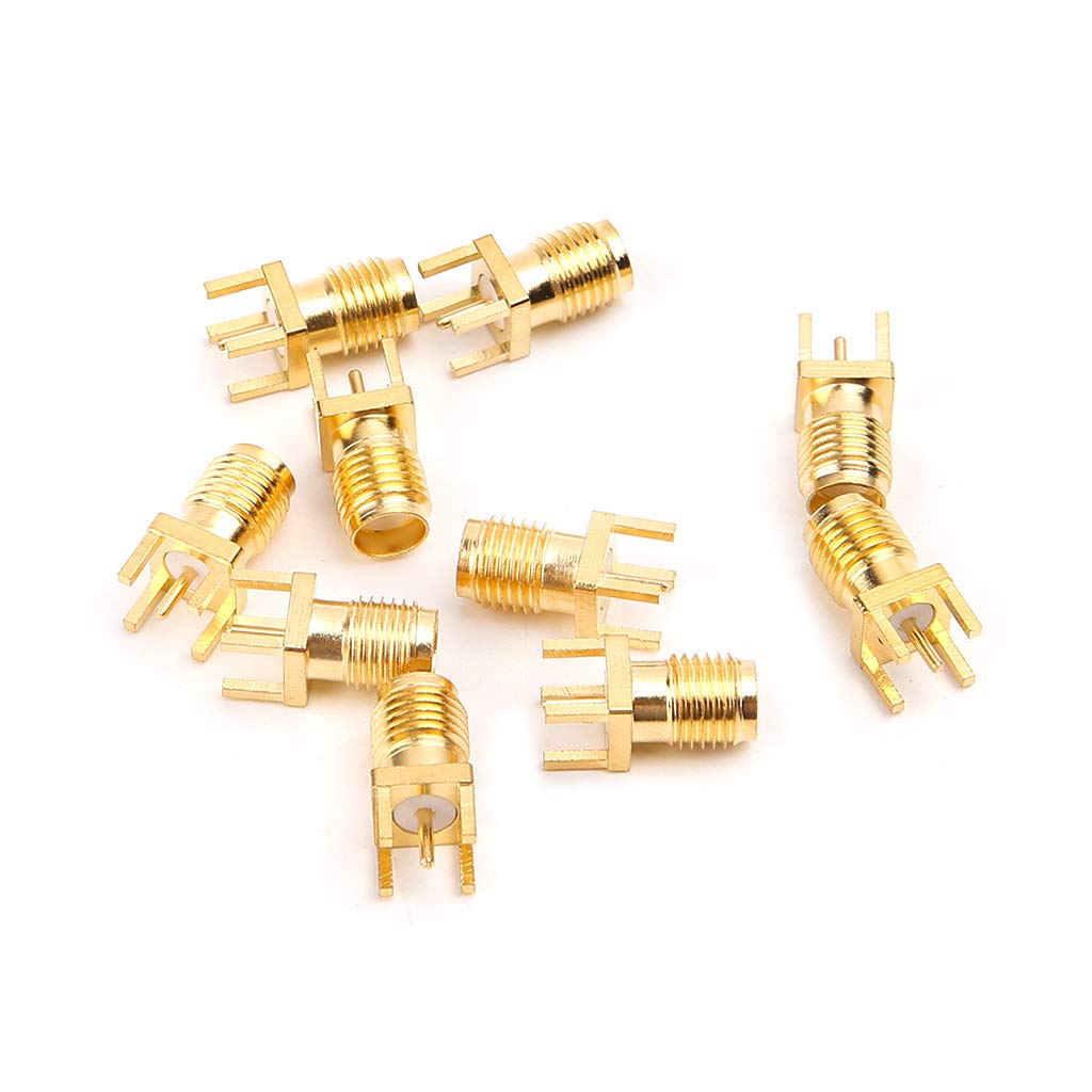 Lot De 10 Connecteurs SMA Femelles à Souder MULAIDI - Pour Carte PCB RF - Plaqué Or