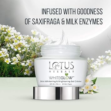 Lotus Herbals WhiteGlow Skin Lightening & Brightening Gel Cream SPF-25 60g