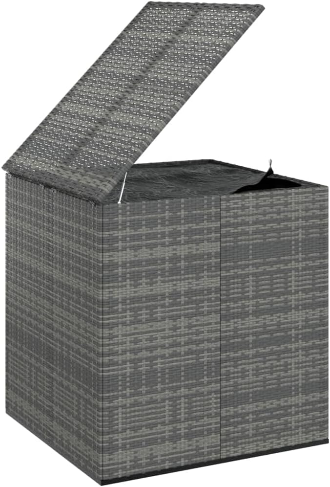 Patio Cushion Box PE Rattan Gray,Versatile Patio Cushion Box with Gas Lift for Outdoor and Indoor Use Deck Boxes