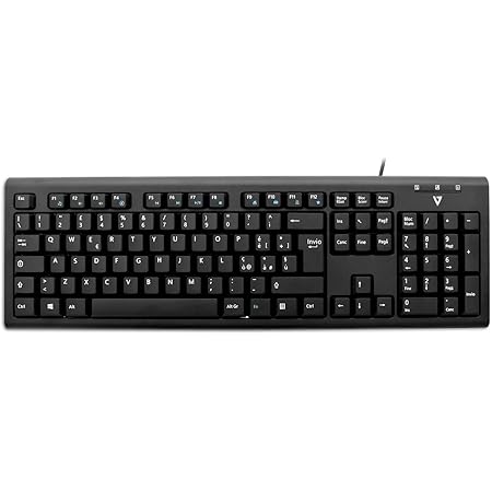 V7 KU200IT Italian Layout Wired Multimedia Keyboard - Black