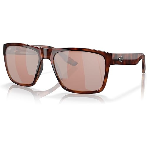 Costa Man Sunglasses Matte Black Frame, Blue Mirror Lenses, 59MM