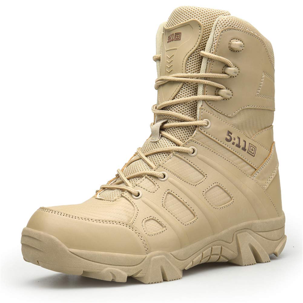 ailishabroyMen's outdoor military boots spring and summer hiking shoes commando desert tactical waterproof wear-resistant snow boots
