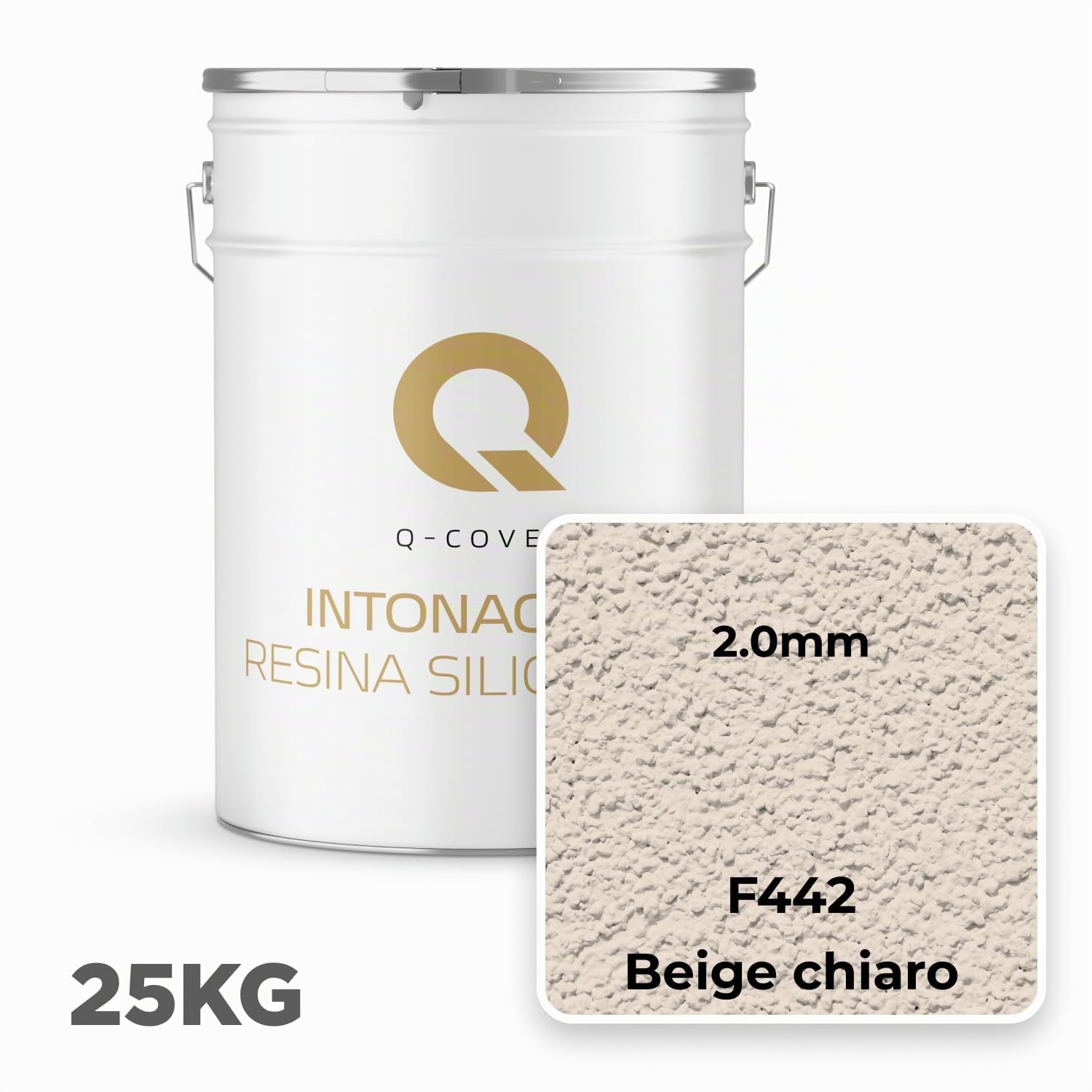 Intonaco In Resina Siliconica Beige Chiaro F442 25kg 2mm