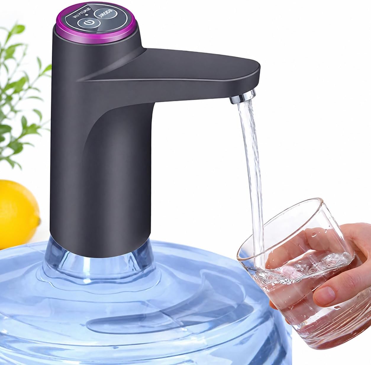 Electric Water Dispenser Pump Tap - USB Charging, Automatic, Portable, Safe ABS Plastic & Food Grade Silicone - Universal Bottle Fit - Camping and Travel - Fits most bottles