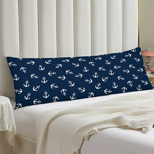 Miniatura 9 de Funda de almohada corporal con temática de playa, azul náutico, coral, océano, costero marino, protector de almohada largo con cremallera, fundas de