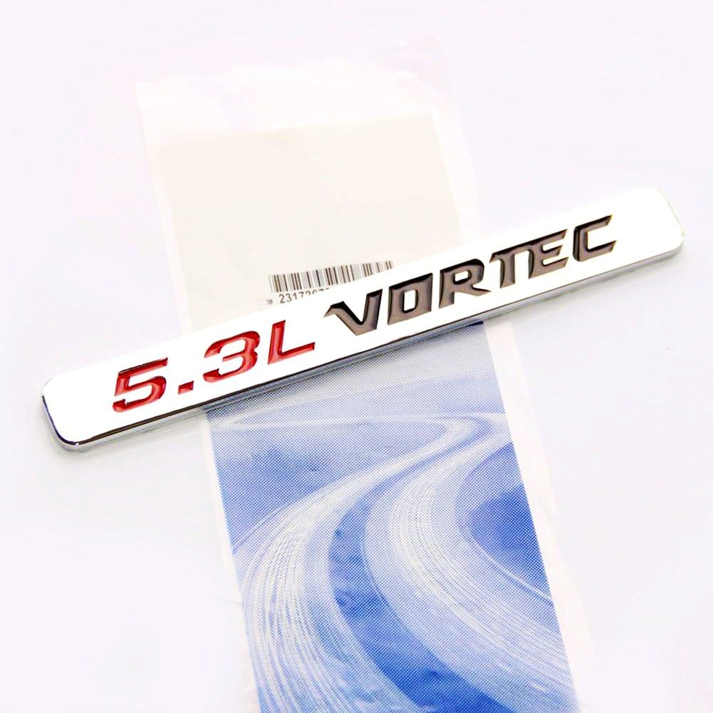 Yoaoo 2x OEM 5.3L Vortec Hood Emblems Engine Badge Silverado Z71 Gmc Sierra Chrome