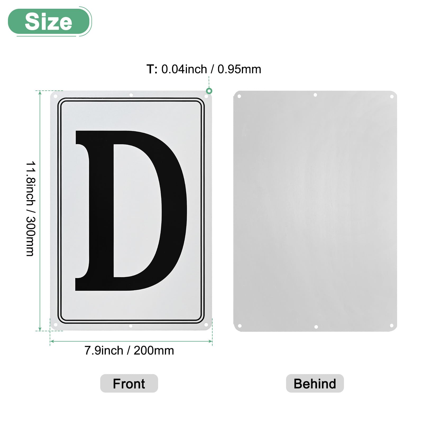 M METERXITY Aluminum Letter Sign D, 11.8 Inch House Numbers and Metal Letters, Parking Spot Letter Signs - Image 3