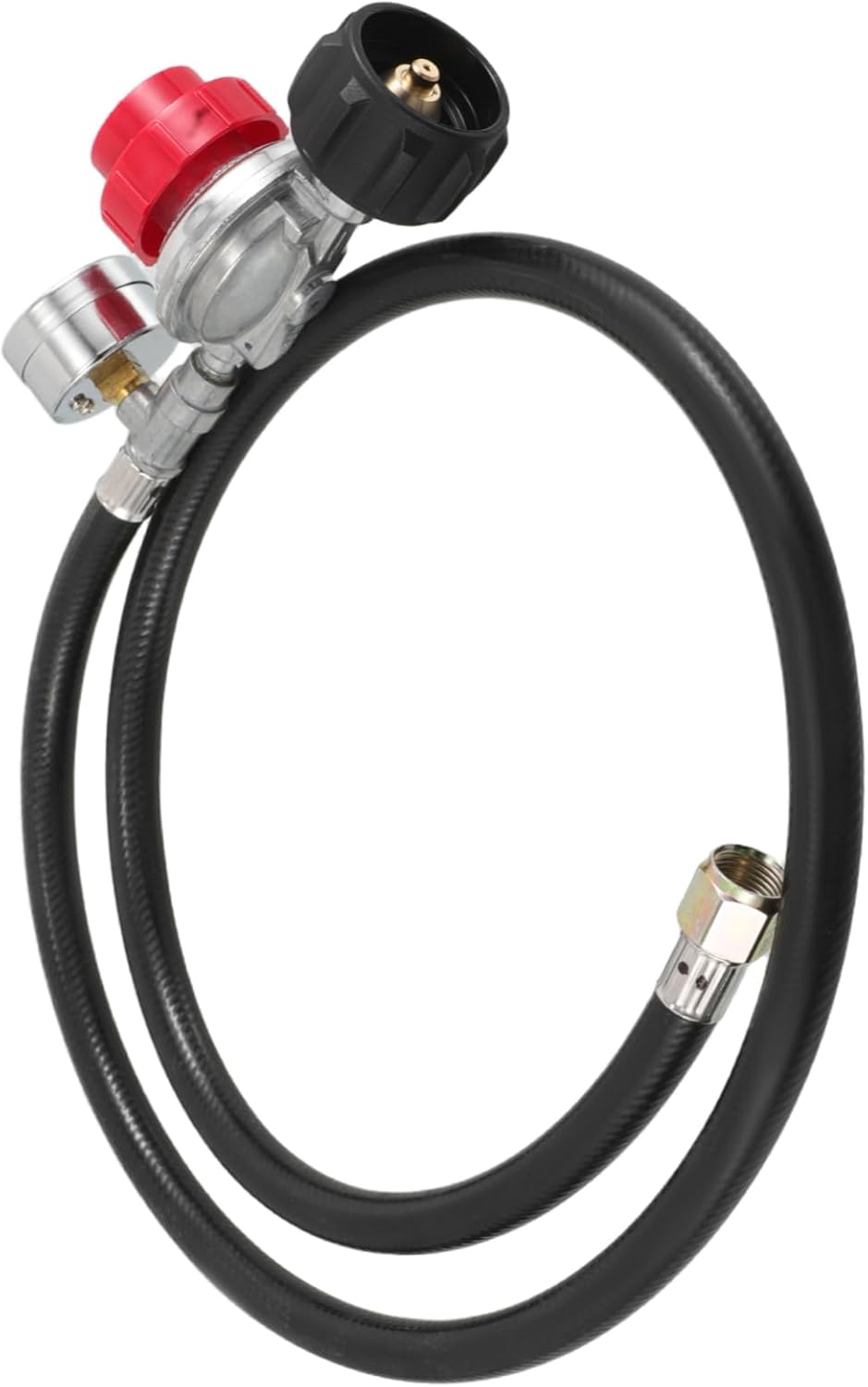 High Pressure Adjustable Regulator for Gas Burners and BBQ Grills 0-30 PSI with 3/8 Standard Interface Cast Iron Valve for Propane and Natural Gas