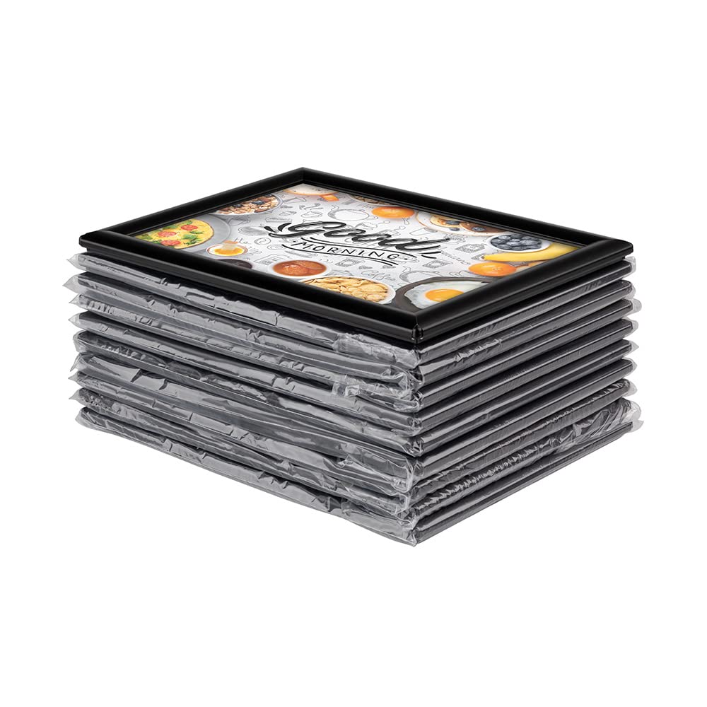 Generisch Vorteilspack 10 x Bilderrahmen Klapprahmen Plakatrahmen aus Aluminium/Kunststoff schwarz matt im Set - DIN A4 - Geschenkidee für Familien - Fanposter