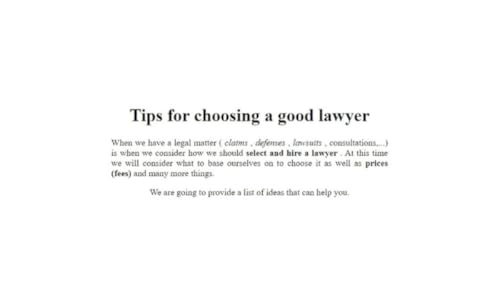 Tips for choosing a good lawyer