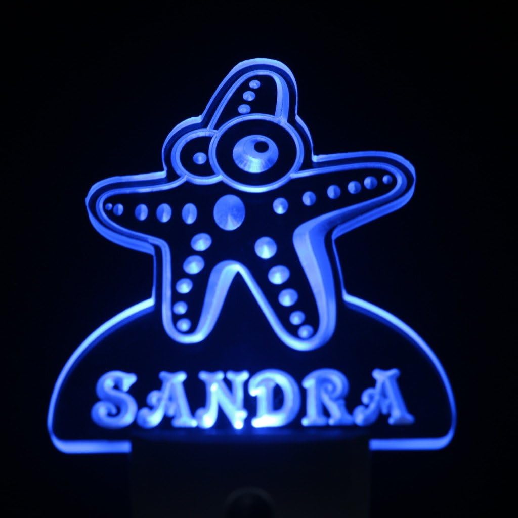 ADVPRO ws1031-tm Sea Star Personalized Night Light Baby Kids Name Day/Night Sensor LED Sign