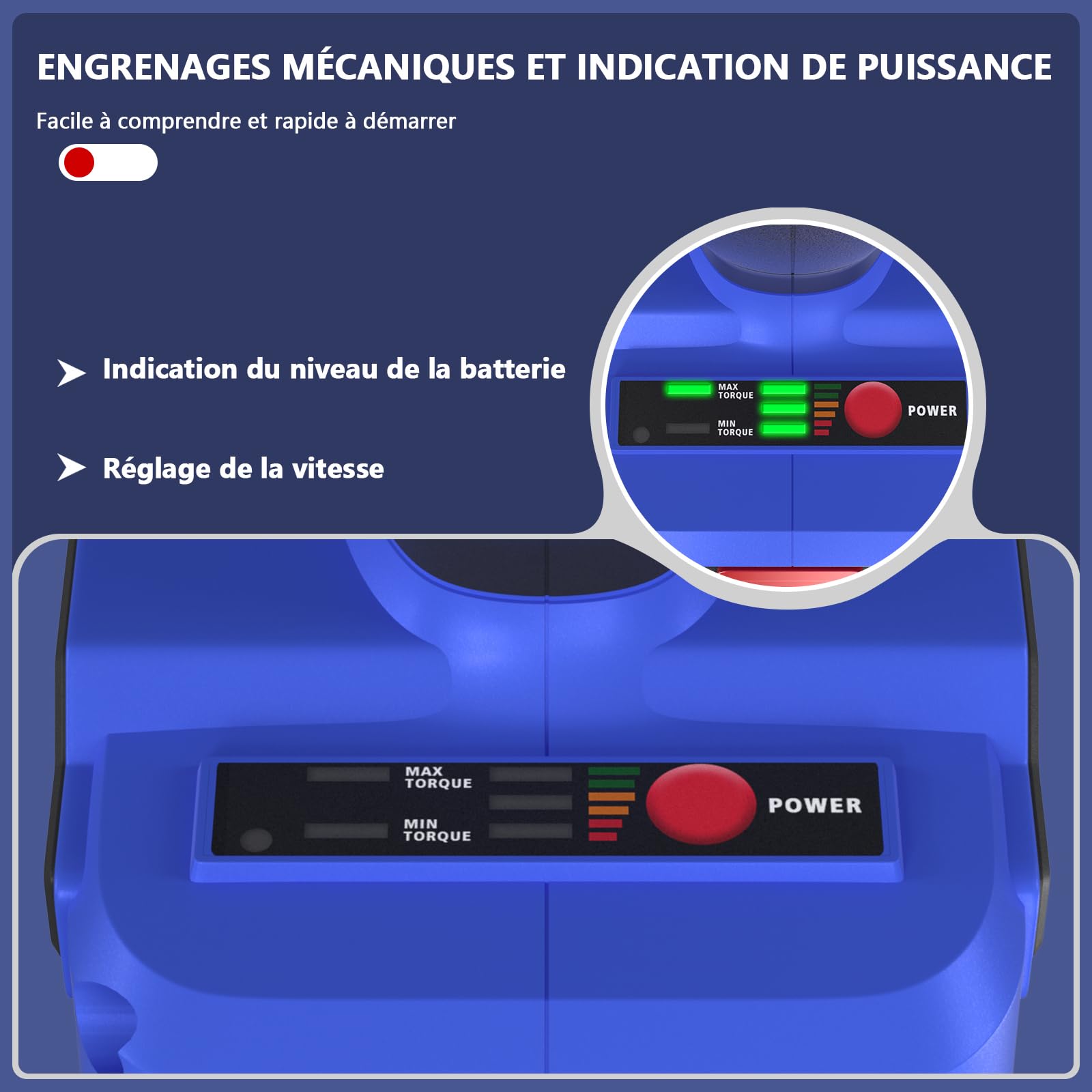 Scie Sabre Sans Fil 21V, 900W Scie Sabre,Vitesses Réglables 0-2800RPM,2×1.5Ah Batteries, 4 lames de scie,Lumière LED, changement de lame de scie sans outil, pour couper le bois et le métal