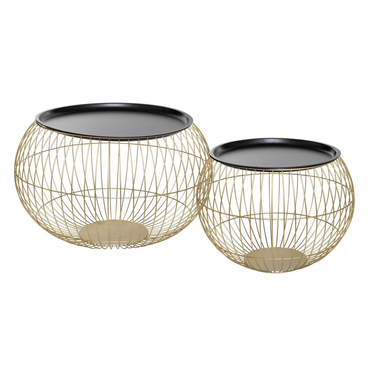 Lot de 2 Tables en métal Filaire doré - Atmosphera