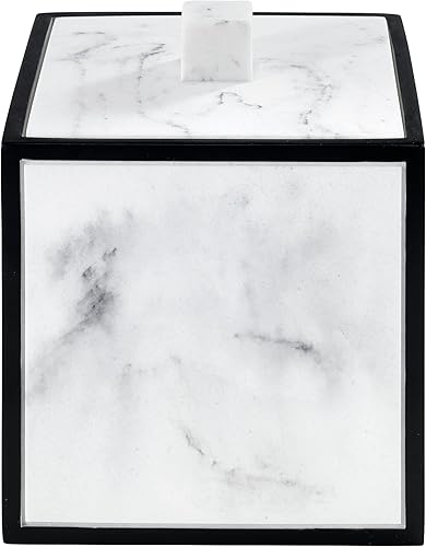 Vista 3 de Avanti Linens - Tarro cubierto, artículos esenciales para el baño de invitados, decoración moderna del hogar (colección Jasper)