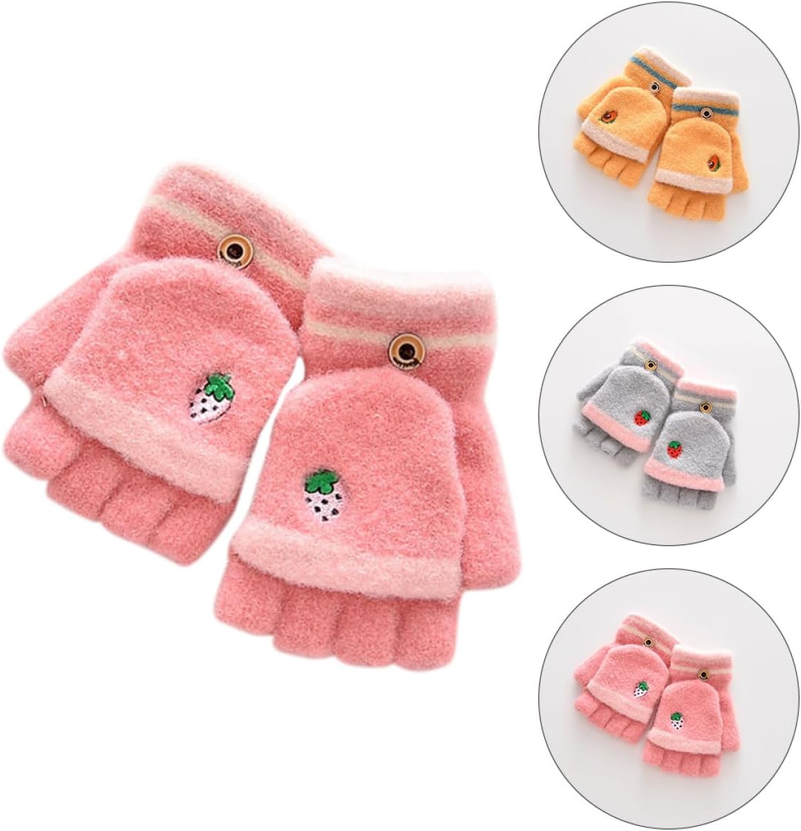 Warm Gloves Cartoon Embroidered Polyester Mittens Winter Thermal ’s Gloves for Boys and Cold Weather Outdoor Use Style