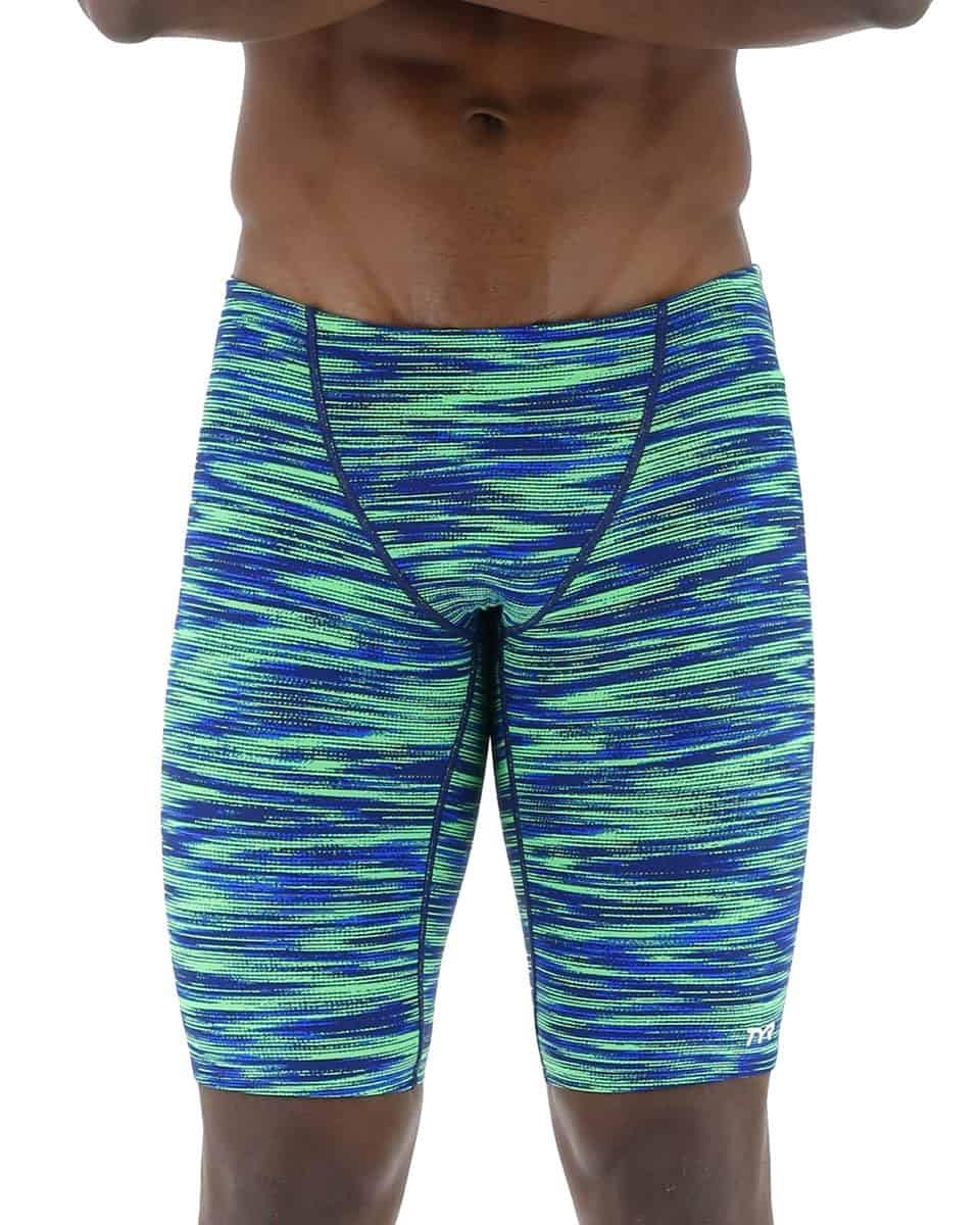 TYR Herren Durafast Elite Athletic Jammer Badeanzug Badehose, Blau/Grün, 36