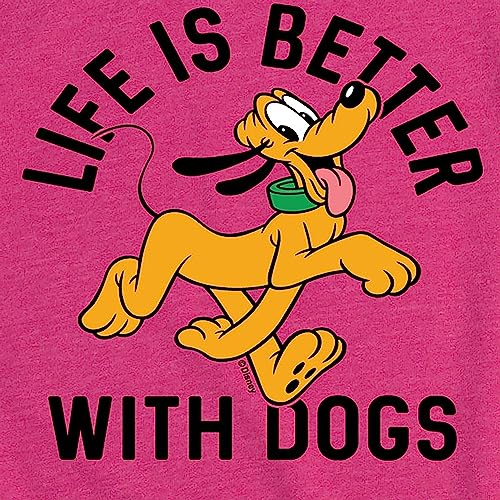Disney - Mickey & Friends - Pluto Life is Better with Dogs - Toddler and Youth Girls Short Sleeve Graphic T-Shirt3