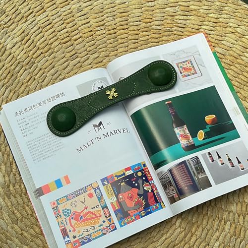Image of Book Weight Holder Wooden Thumb Book Page Open Weighted Bookmark Corner Reading Accessories Office Desk Decor Executive Gift for Writer Reader(Bookmark Page Holder-Green)