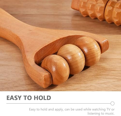 Miniatura 4 de Ciieeo Rodillo de masaje de madera, herramienta de masaje de cuentas de madera, herramienta de masaje de cuentas de madera para alivio de tejidos de