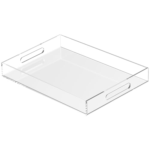 Acrylic Tray 16x12 with Cut Handles - Spill Proof Decorative