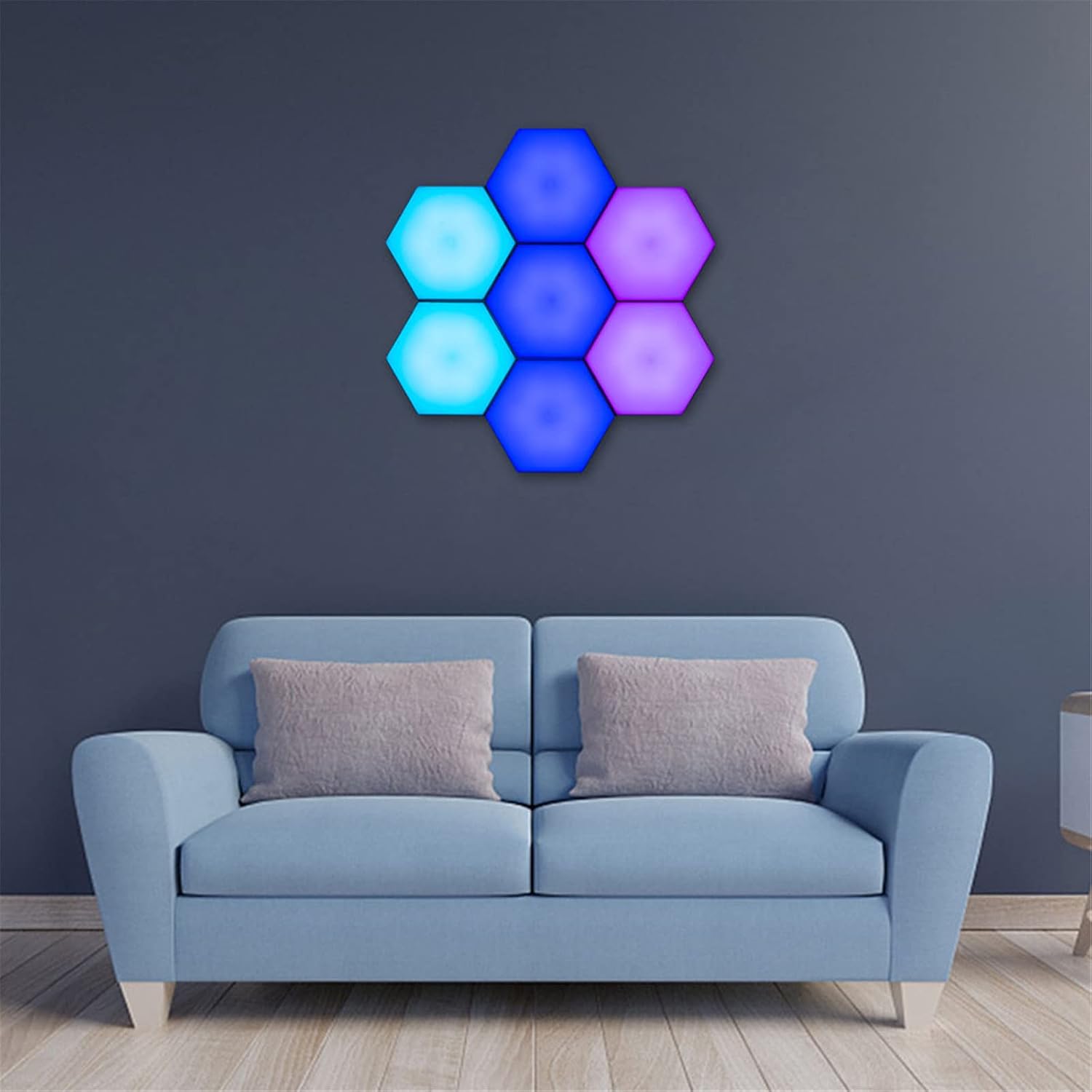 ALOVEWE Remote Control Hexagonal Wall Colorful Light, Modular Touch Sensitive Lights with USB Power, Creative Geometry Assembly LED Night Light Suitable for Iiving Room, Bedroom (20 pcs)