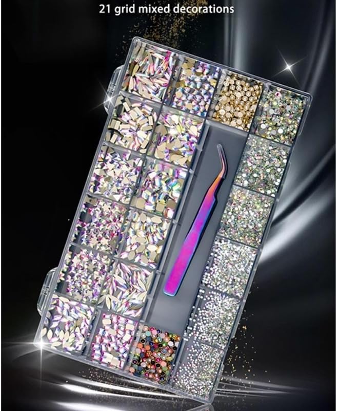 Nails Art Rhinestones Glitter Irregular Bead 3D Flatback Studs Gem Tool Nail Manicure Kits Nail Art Jewelry