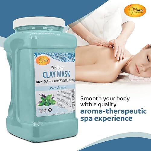 Miniatura 3 de SPA REDI - Máscara de arcilla, menta y eucalipto, 128 onzas - Pedicura y limpieza profunda corporal, purificación de poros de la piel,