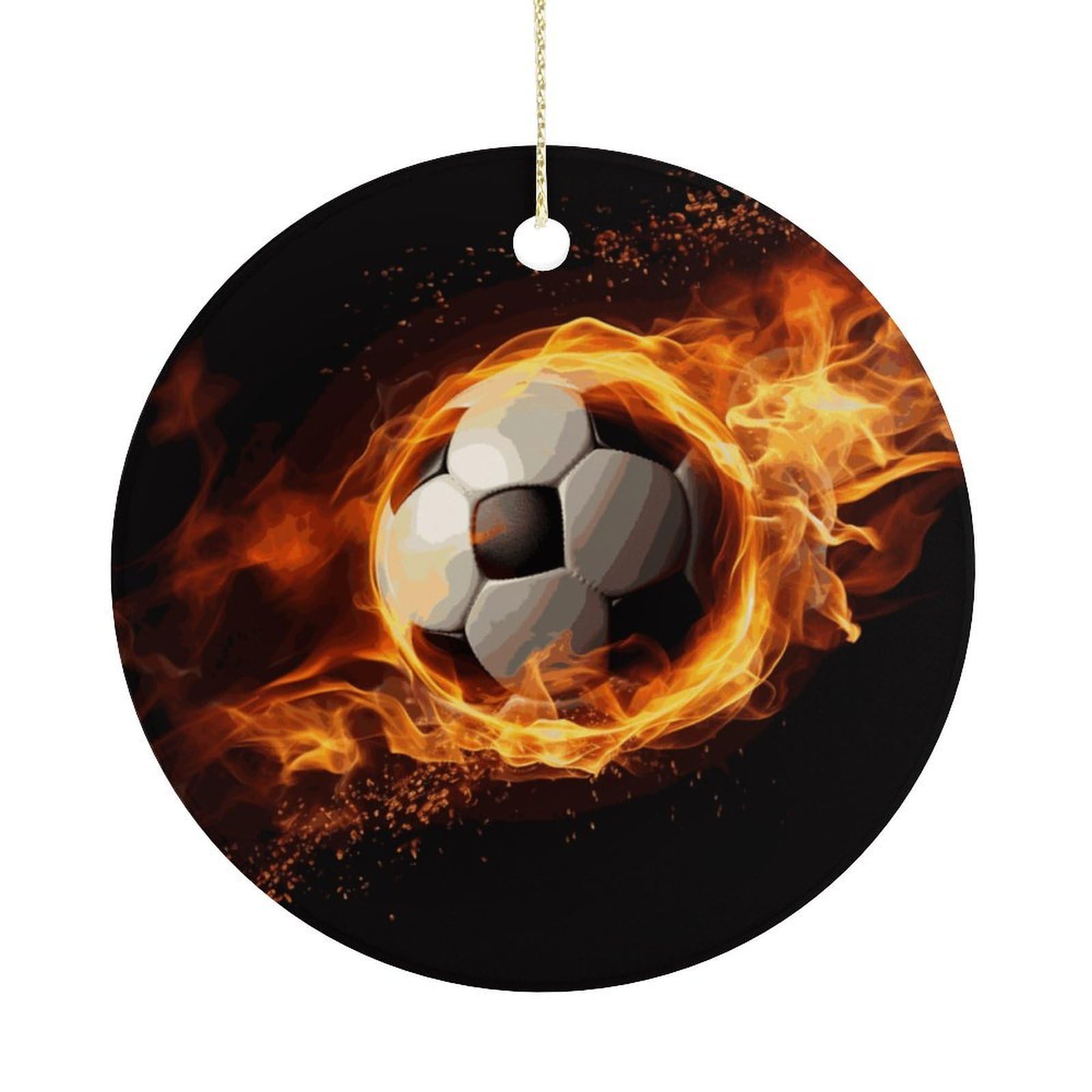 Adfgyerh Women's Style Soccer Flame Hanging Ceramic Ornaments, Christmas Tree Decorations, Funny Home Decor Gifts For Sisters & Work Best Friends
