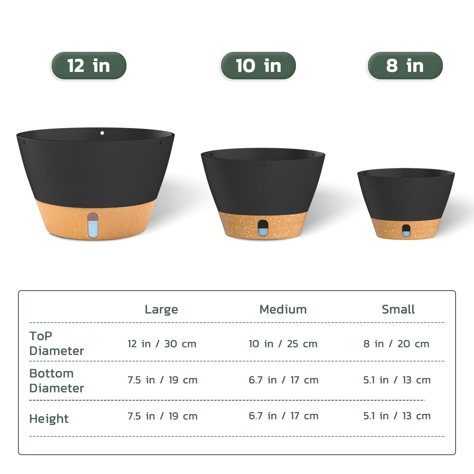 ZMTECH Maceta Colgante de 20 cm Maceta Colgante de 8 Pulgadas con Agujeros de Drenaje Plato para Plantas De Jardín de Casa de Interior Exterior (Gris Oscuro, Juego De 2)