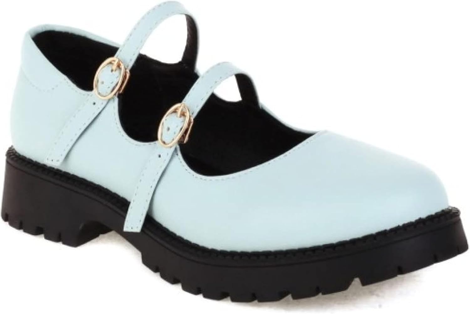 Women's Cute Round Toe Uniform Mary Janes, Paired with Comfortable Low Heels, Suitable for Girl's Party Shoes