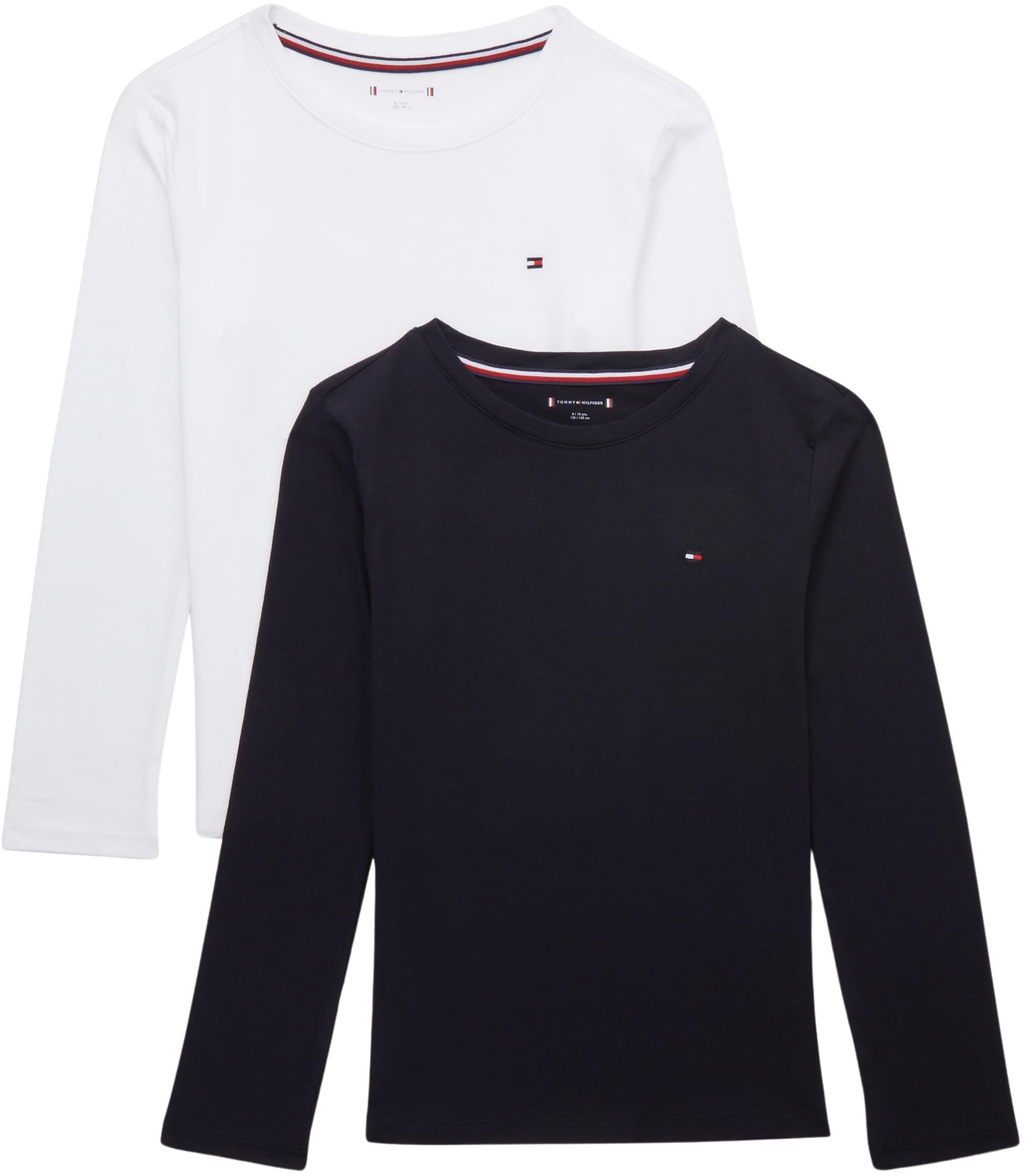 Tommy Hilfiger Niño Pack de 2 Camisetas de Manga Larga Algodón