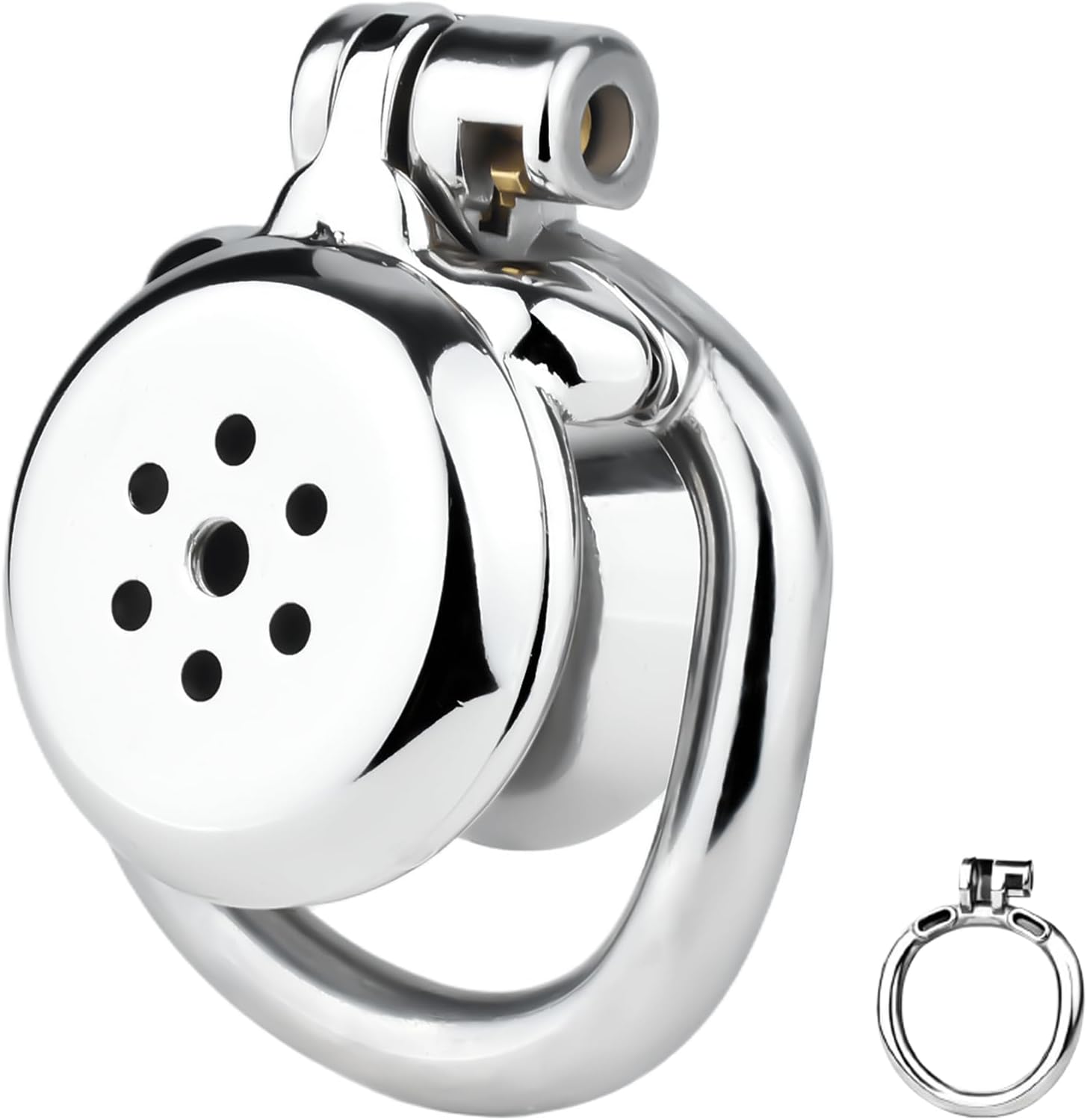 Mini Stainless Steel Chastity Cage Penis Lock Bondage Device - Male Chastity Device Cock Cage Small Penis Cages for Men Adult Sex Toy (40MM Ring)