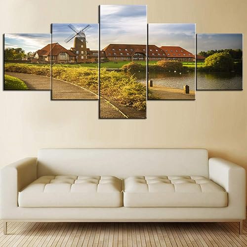 Vista 367 de Paisaje de 5 piezas pintura sobre lienzo