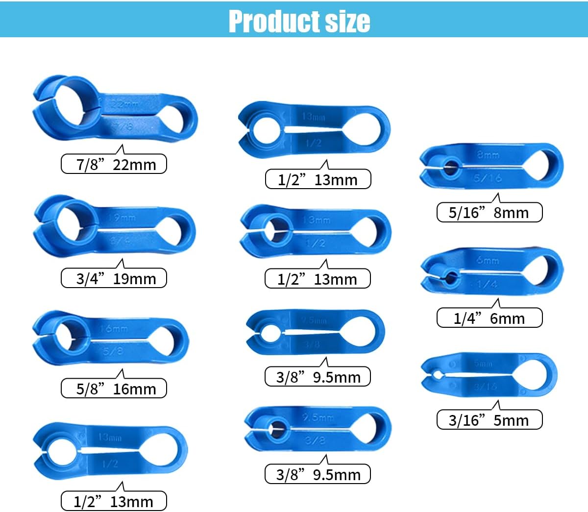 JOYCOURT Car Fuel Line Disconnect Removal Tools, Car Transmission Oil Cooler Line Remover Quick Disconnect Kit Includes 3/16 1/4 5/16 3/8 1/2 5/8 3/4 7/8 Inch for Ford, Mazda, Chrysler