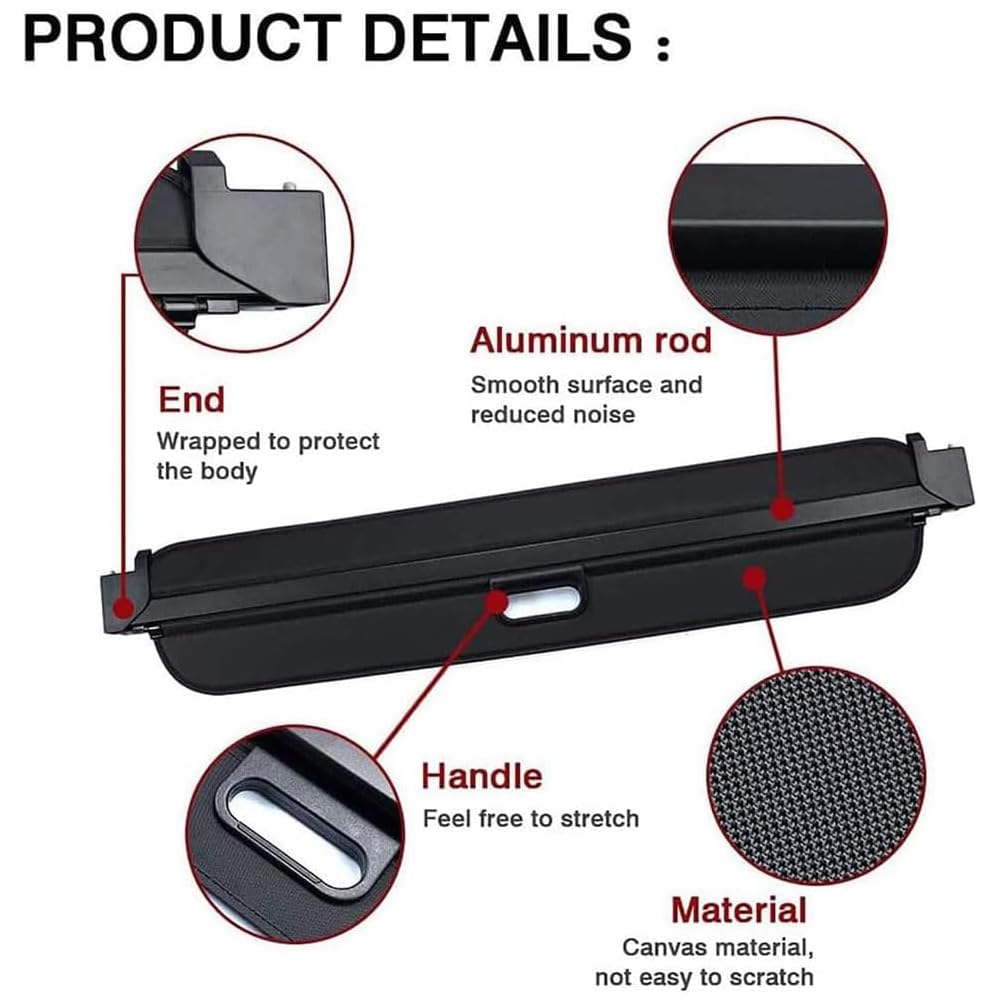 Copertura Retrattile Per Bagagliaio LYNK & CO 01 - Privacy E Protezione, Tessuto Impermeabile, Facile Installazione - Foto 9