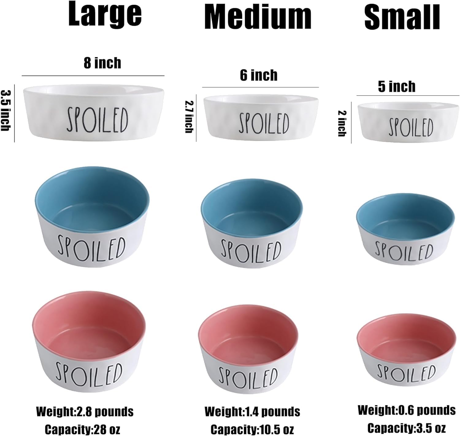 Personalized Dog Bowl Pet Owner Gifts Customizable Pet Name Your Pet’s Name Custom Pet Bowls for Dog, Cat, Puppy or Kitten Dish for Dry Wet Food or Water (S)