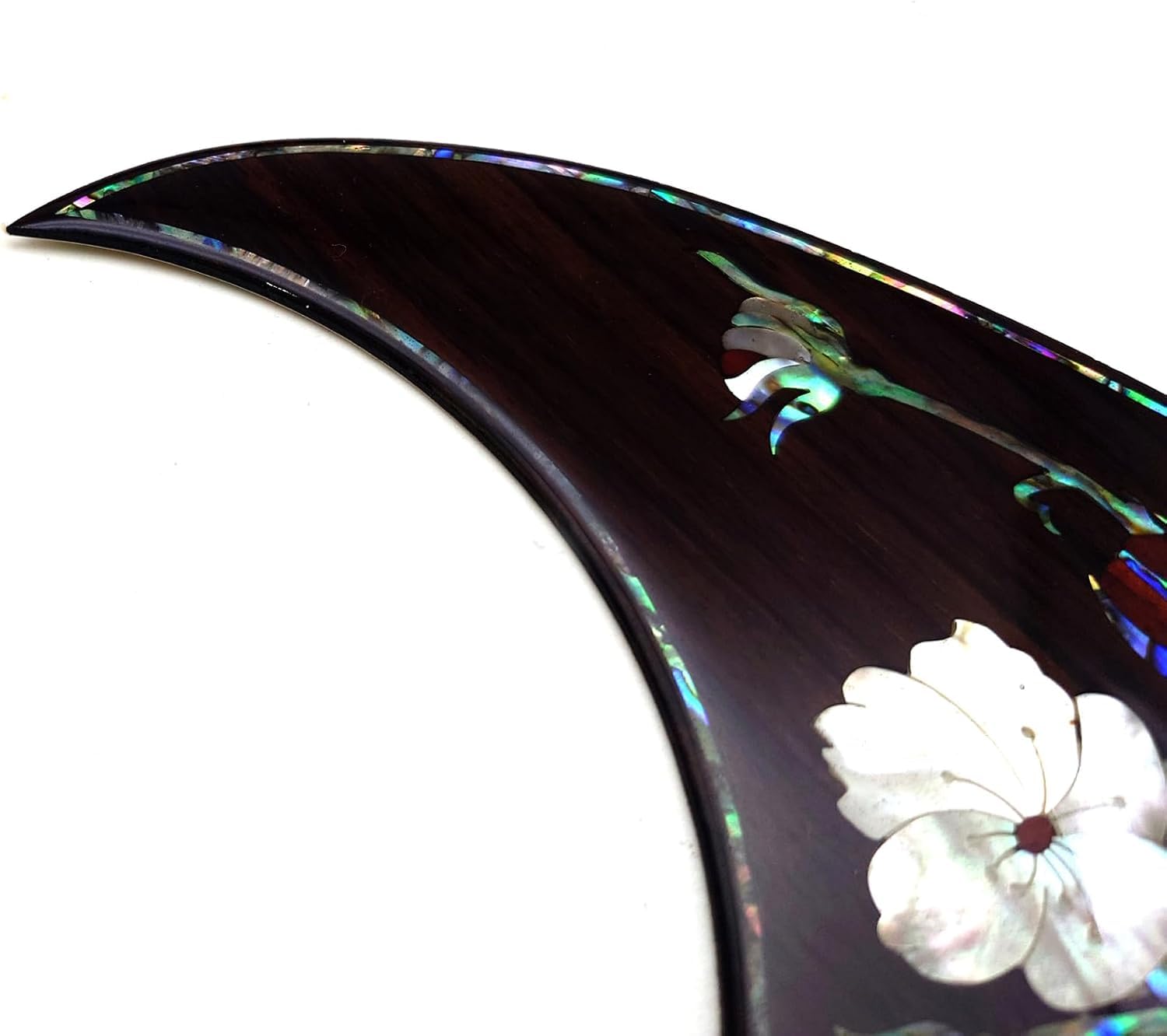 Battipenna per chitarra acustica, in legno massello, antigraffio, intarsiato con fiore di abalone autoadesivo, per chitarra acustica Martin D-45 e Taylor (28)